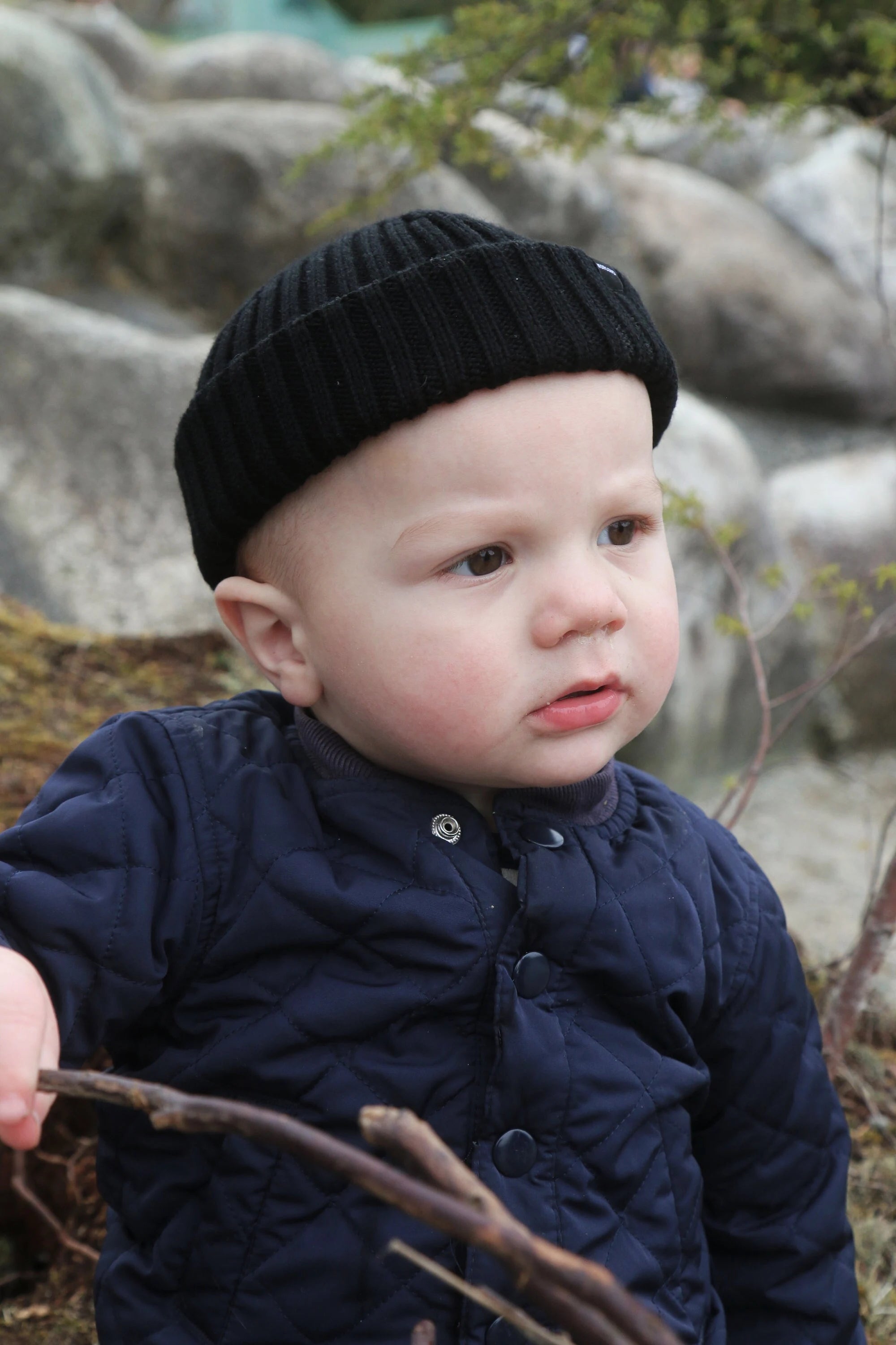 Baby Fisherman Beanie in Black